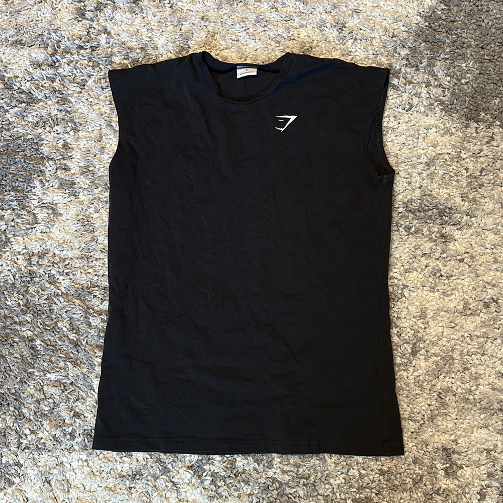 Gymshark sleeveless muscle tee black size small new without tags never worn